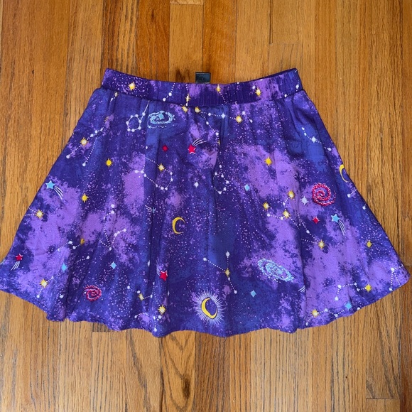 Midnight Hour Purple Celestial Print Women's Skirt - Picture 5 of 7
